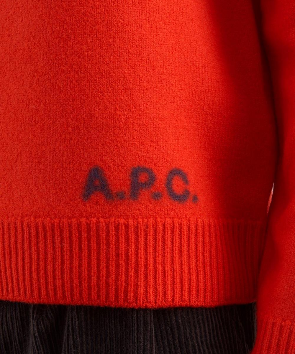 Liberty London A.P.C. Red Edward Merino Wool Jumper