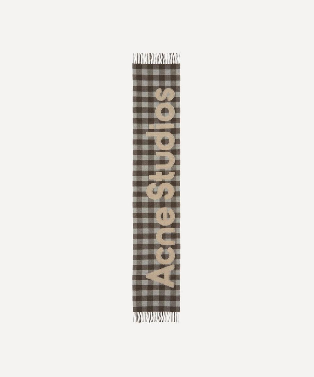 liberty london Acne Studios Check Logo Scarf
