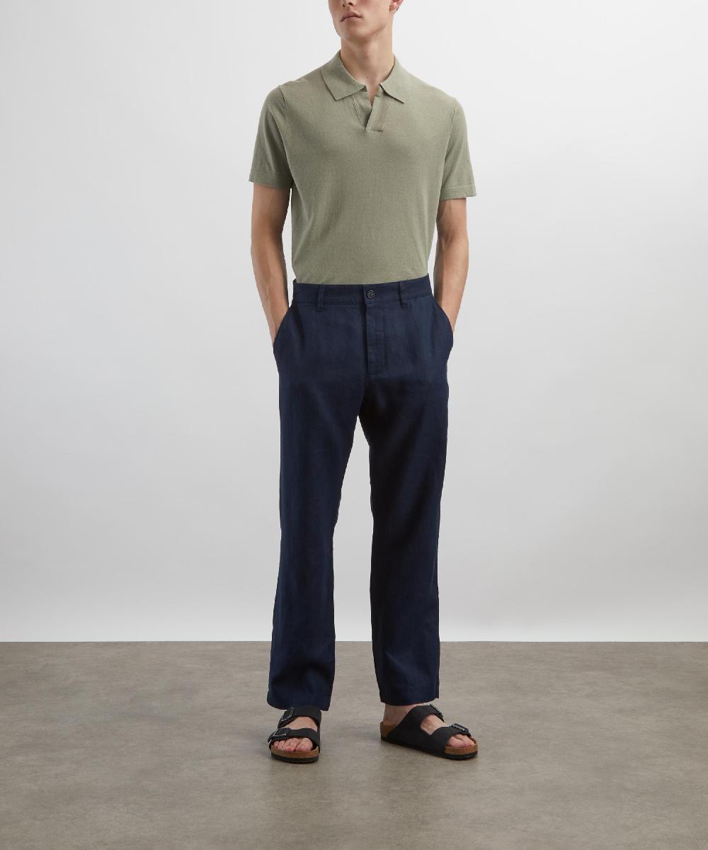 liberty london Aden Straight-Leg Linen Trousers