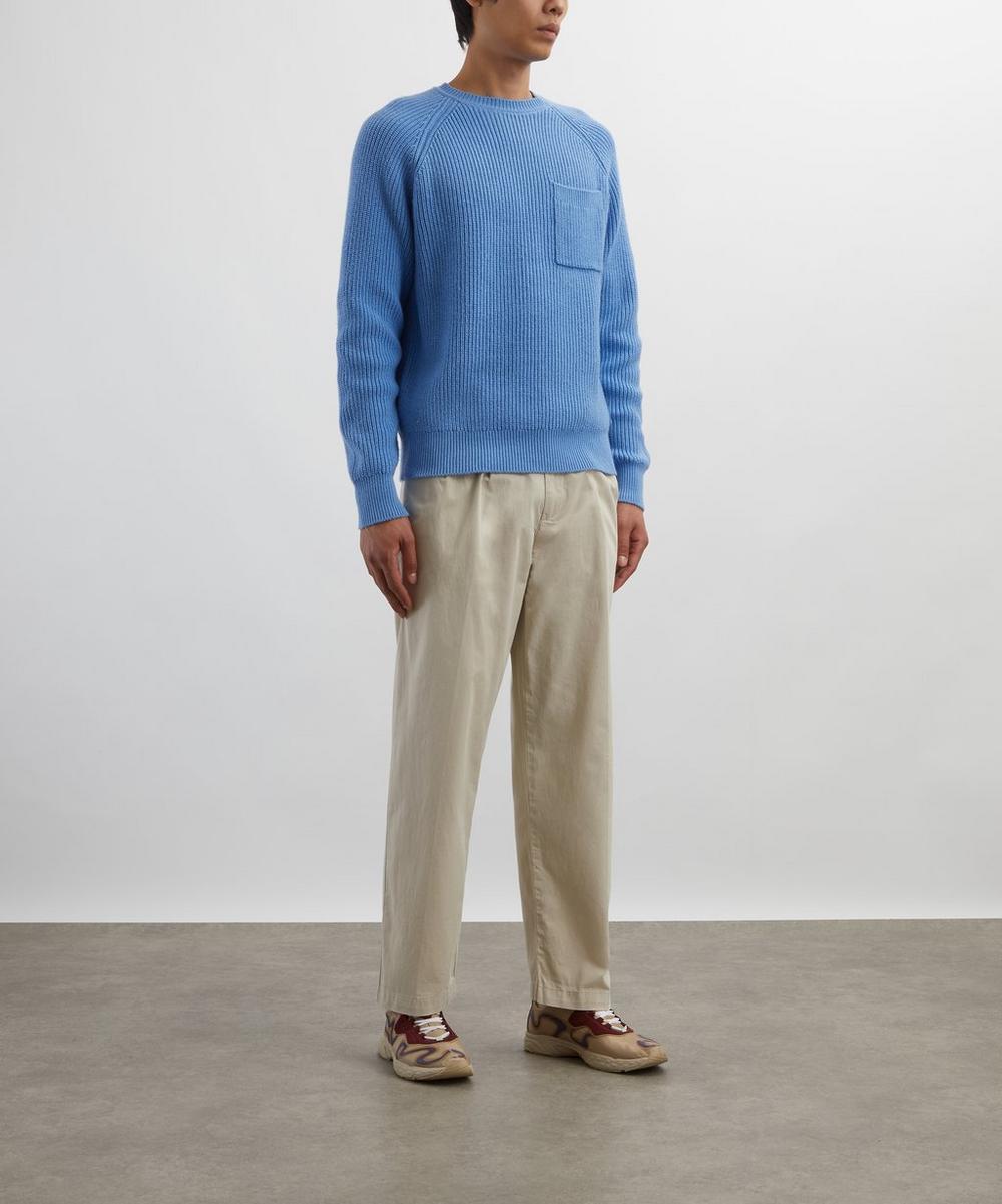 liberty london Adsum Blue Pocket Crew-Neck Jumper