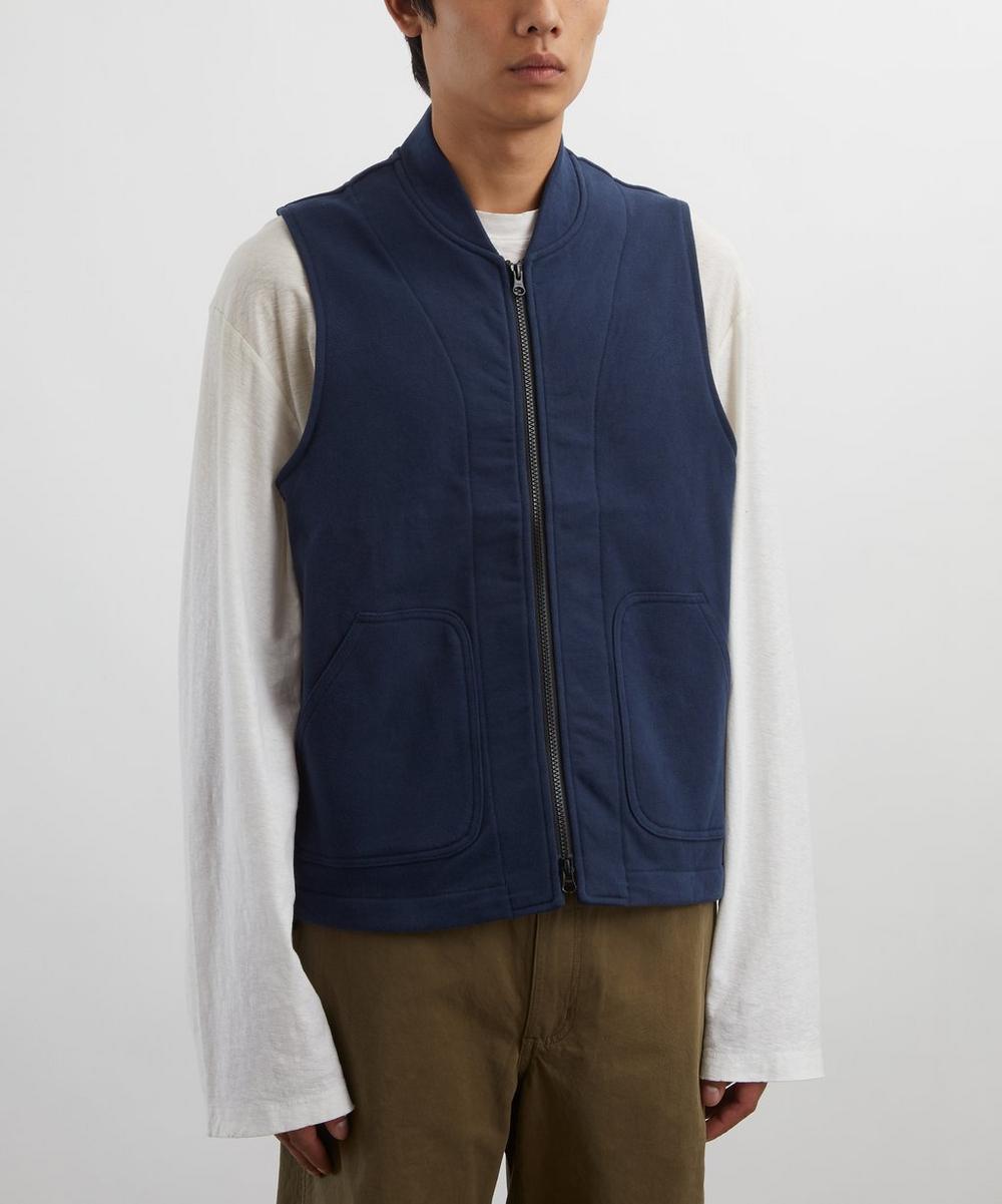 Liberty London Adsum Navy Cotton Fleece Vest