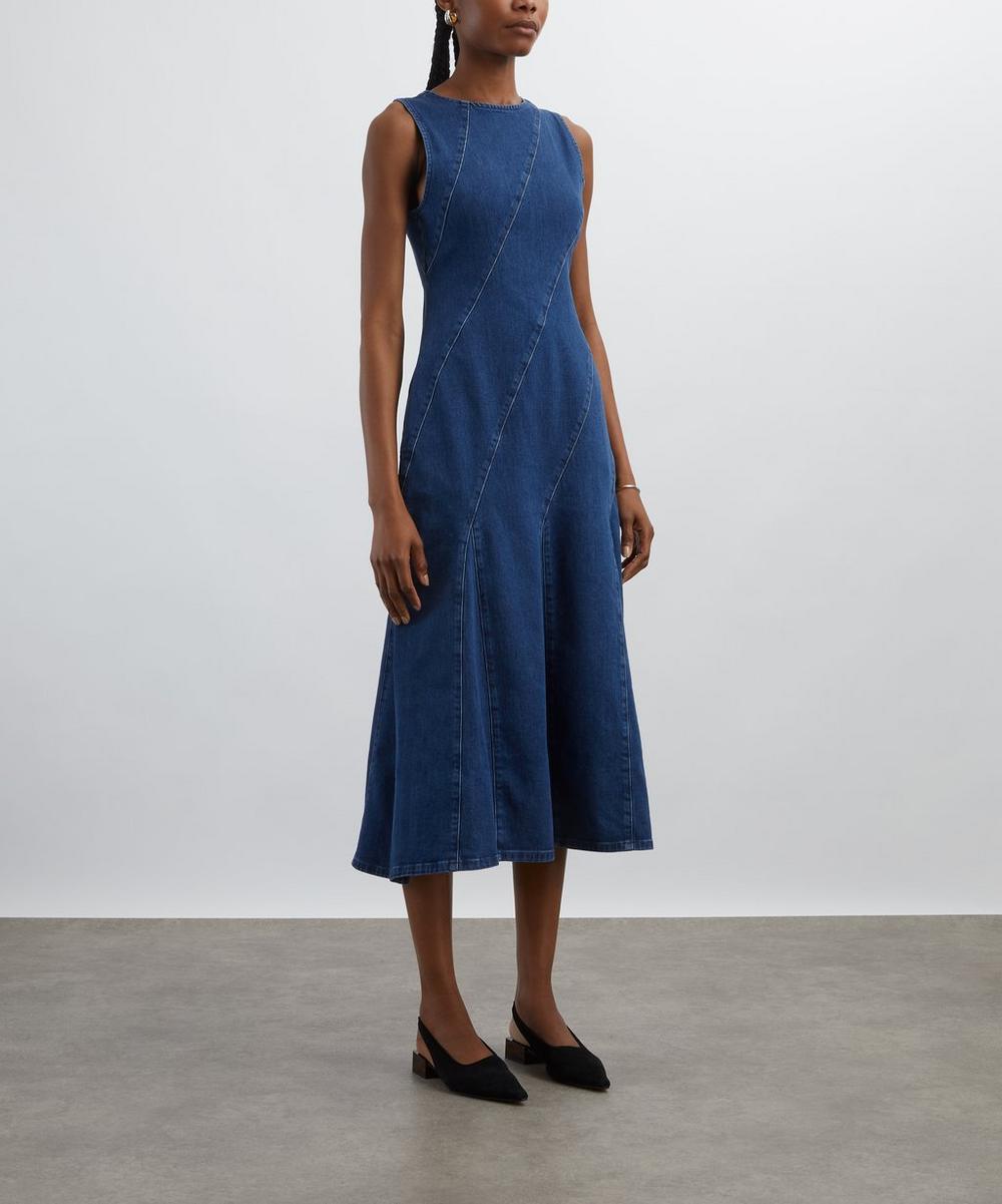 Liberty London Aligne Raven Denim Midi Dress