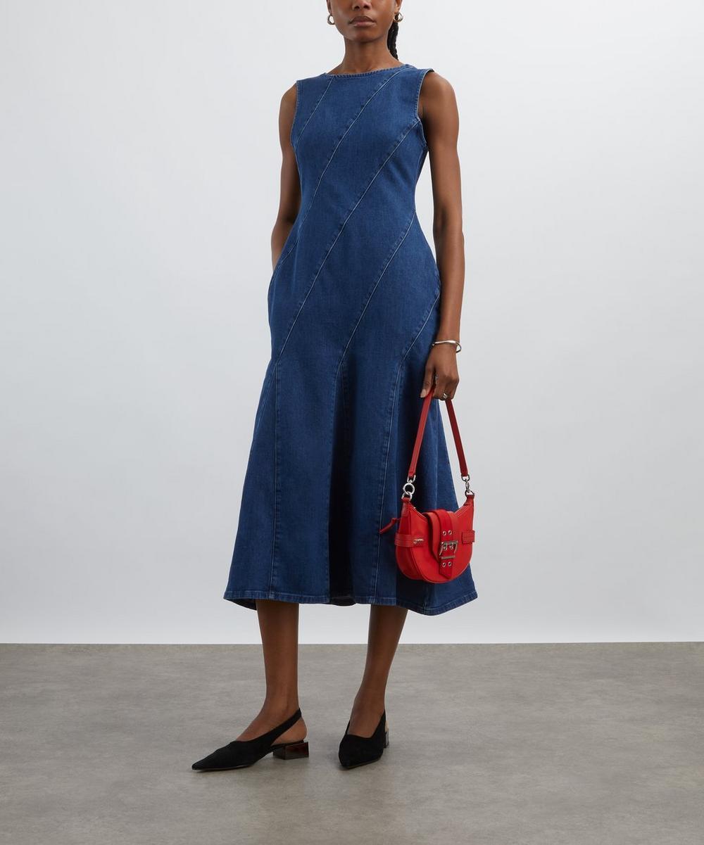 liberty london Aligne Raven Denim Midi Dress