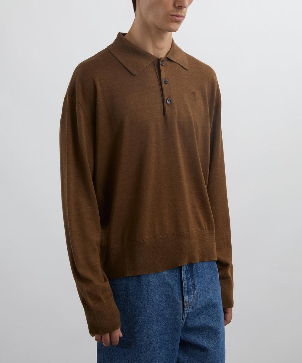 Liberty London Ami Brown Wool Ami De Coeur Polo