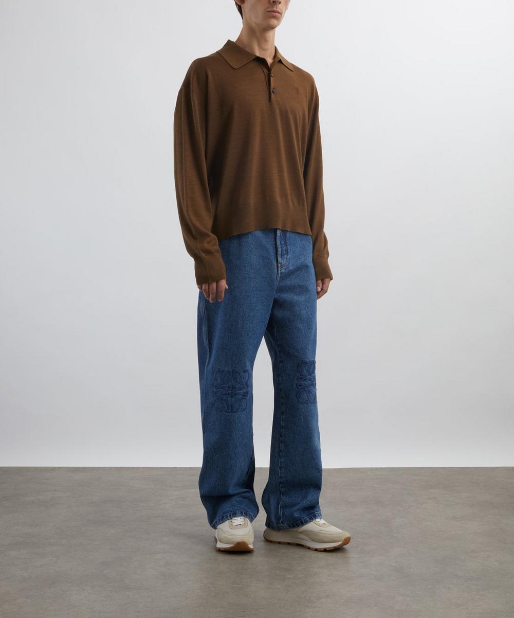 liberty london Ami Brown Wool Ami de Coeur Polo