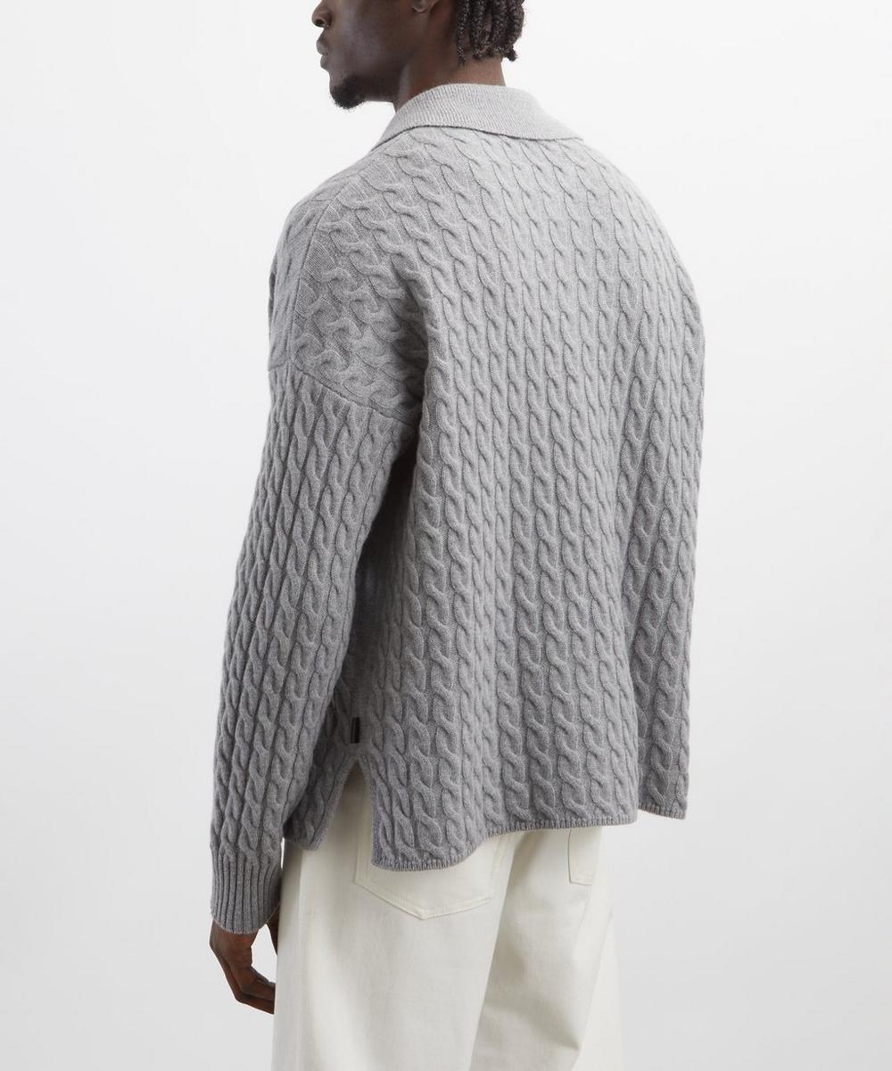 Liberty London Ami Cable-Knit Polo Jumper