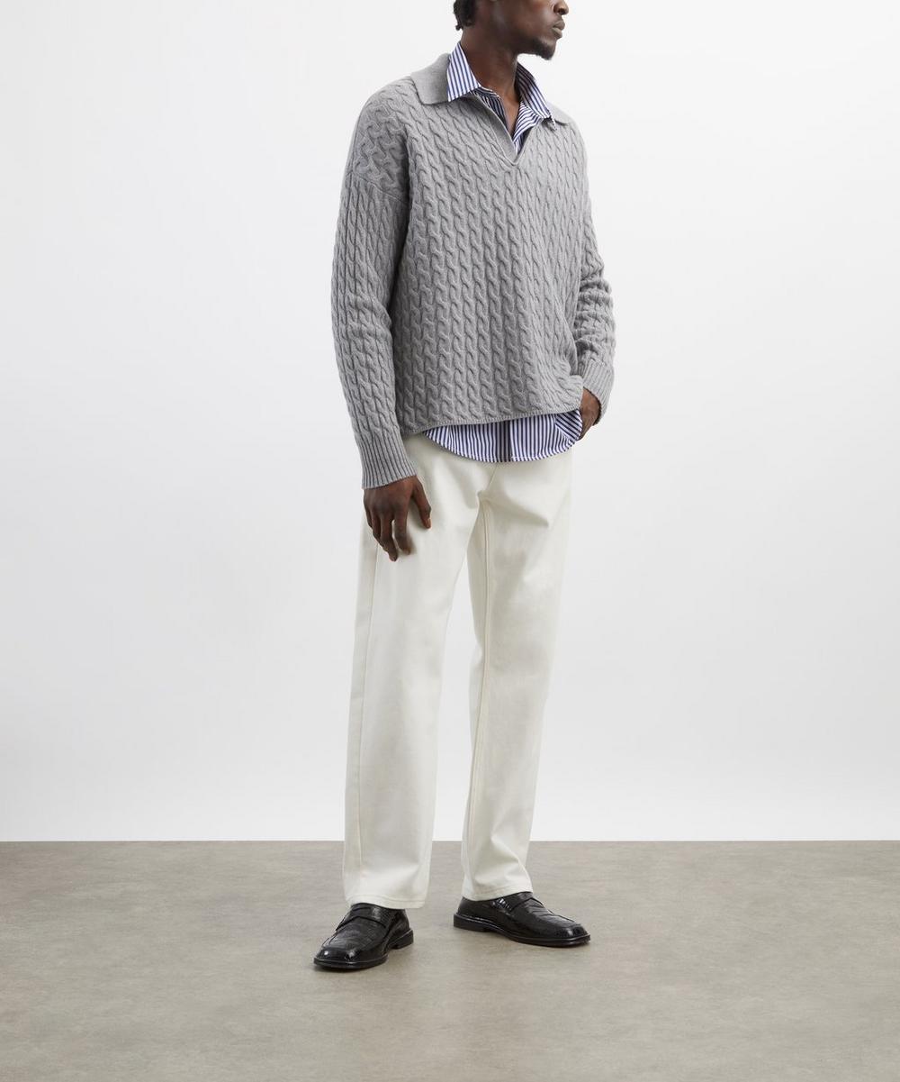 liberty london Ami Cable-Knit Polo Jumper