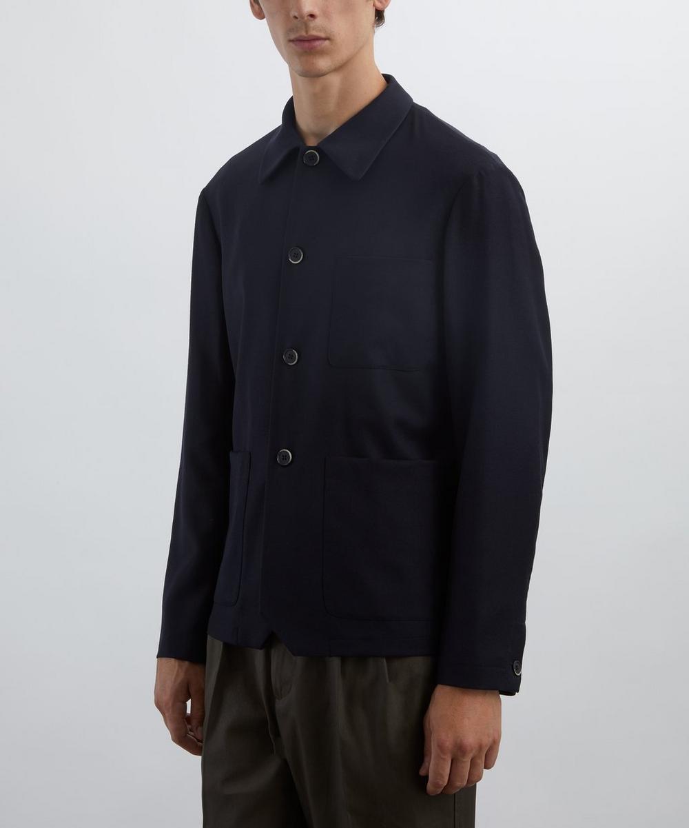 Liberty London Barena Navy Visal Wool Overshirt