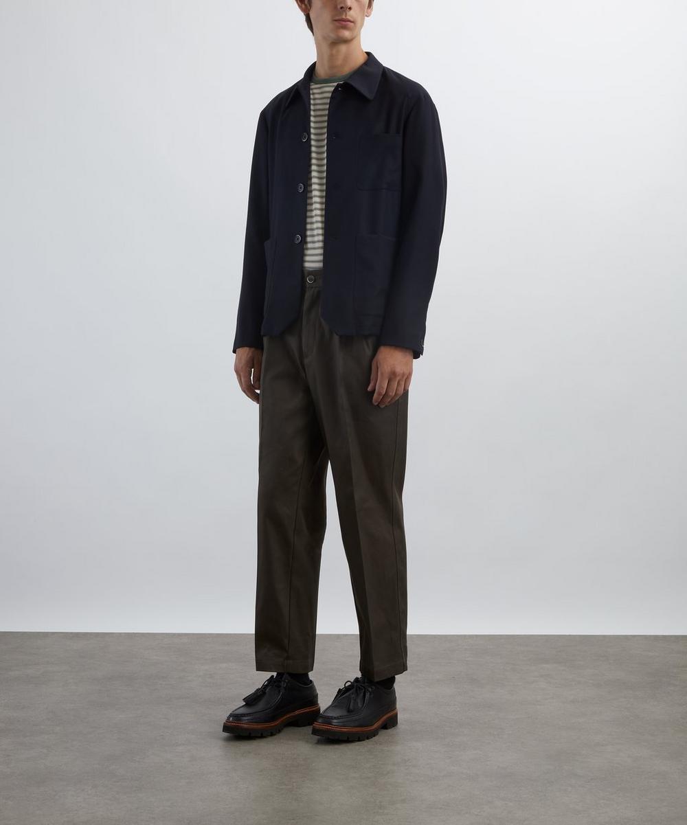 liberty london Barena Navy Visal Wool Overshirt