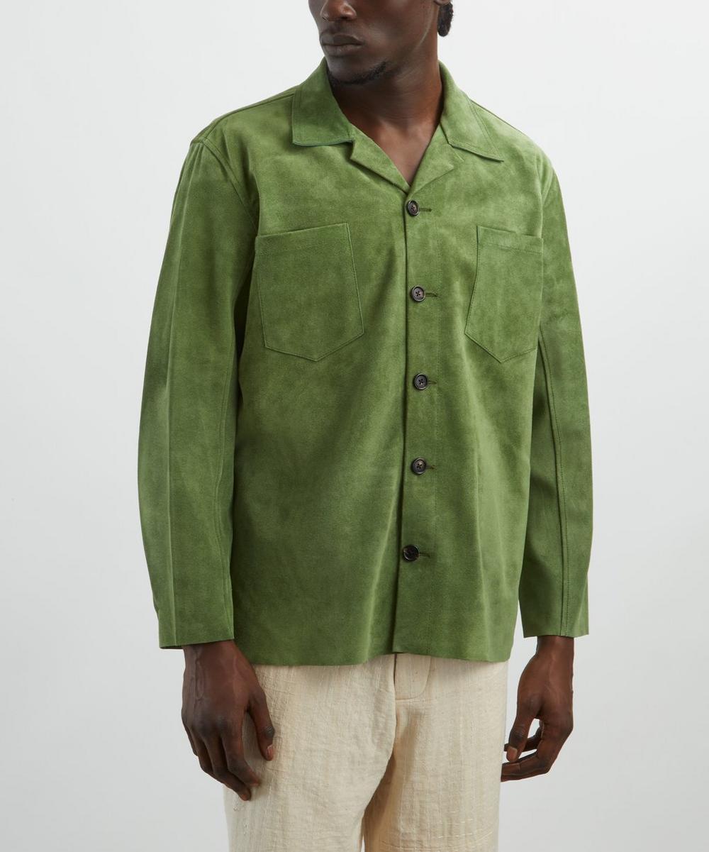 Liberty London Bode Green Suede Overshirt