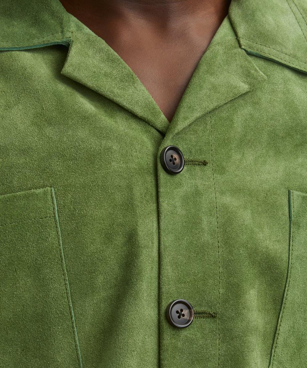 Liberty London Bode Green Suede Overshirt