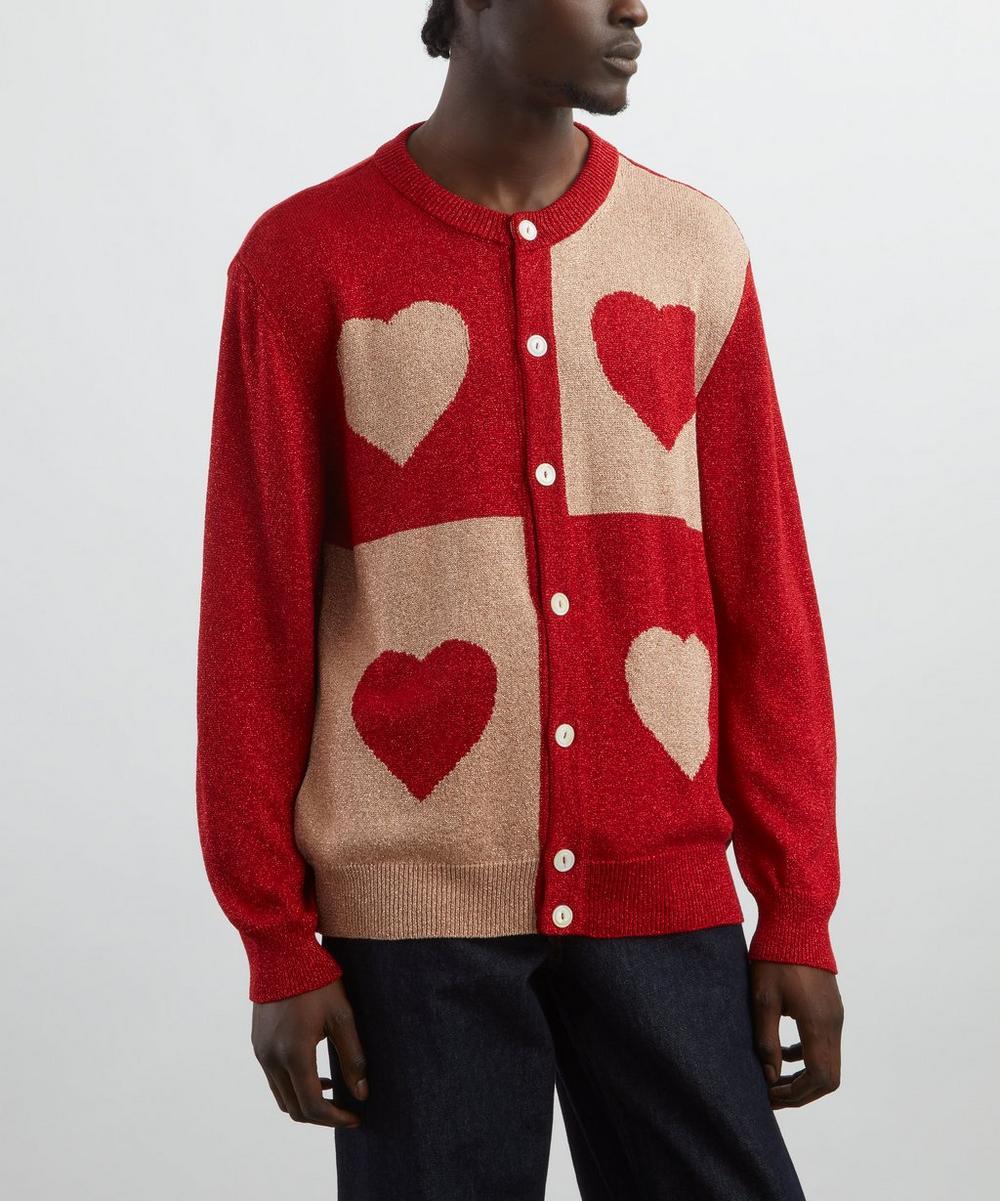 Liberty London Bode Lamé Hearts Cardigan