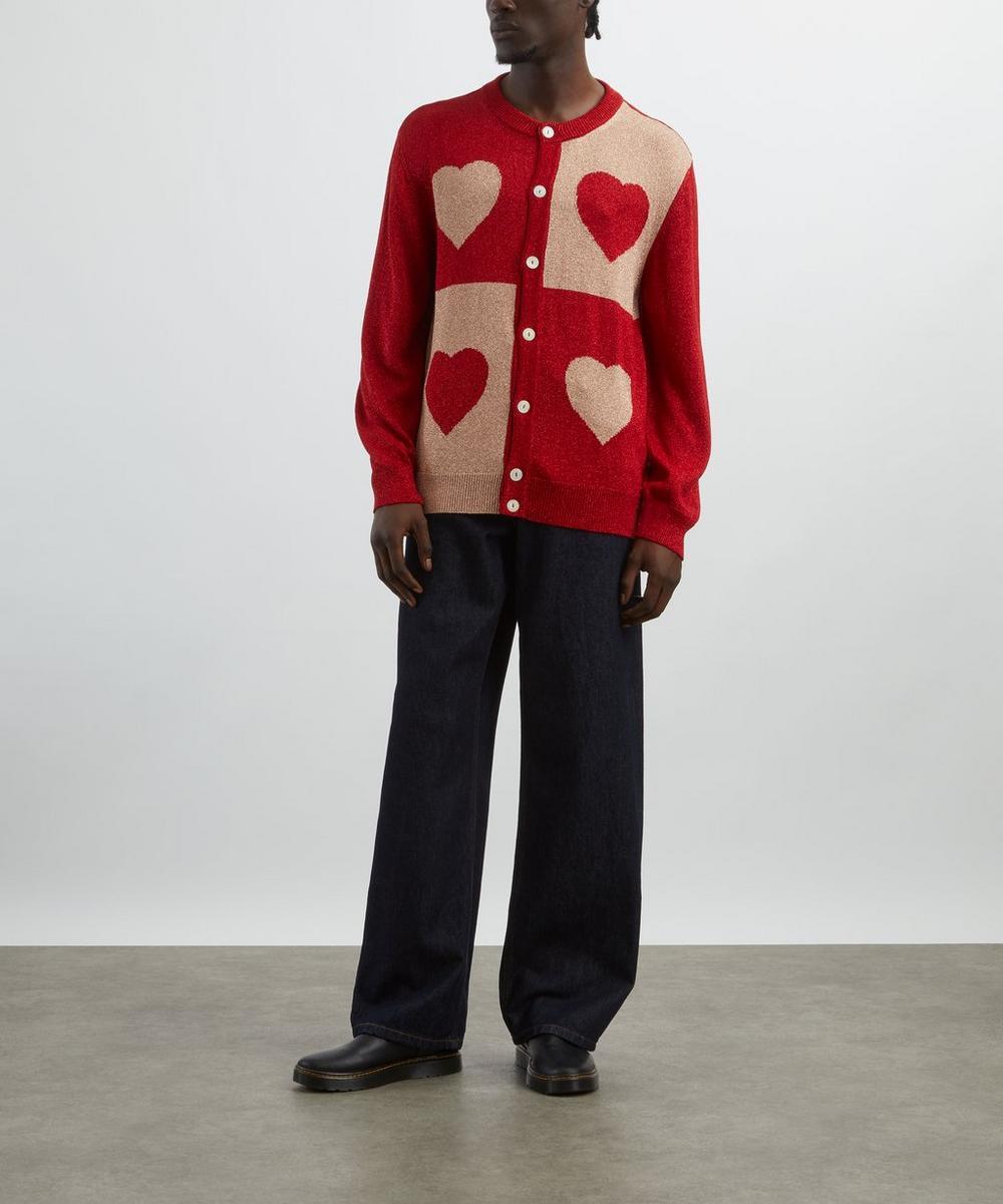 liberty london Bode Lamé Hearts Cardigan