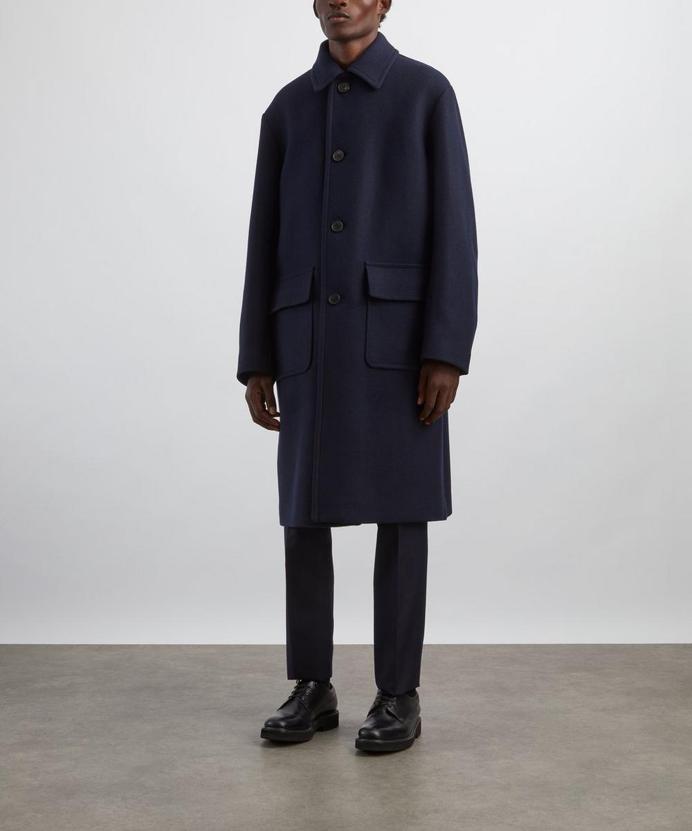 Liberty London Dries Van Noten Navy Wool Car Coat