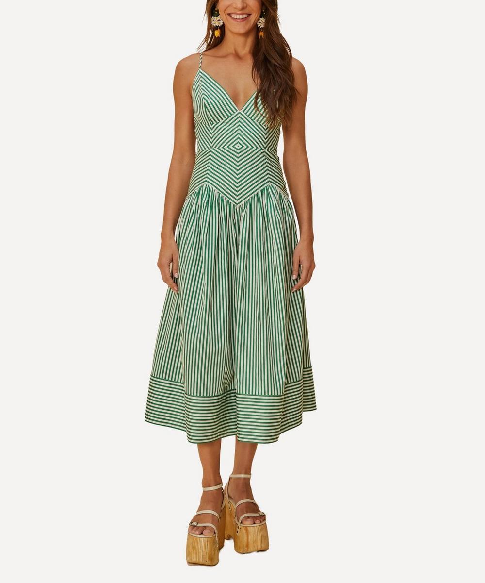 liberty london FARM Rio Bicolor Stripes Midi Dress