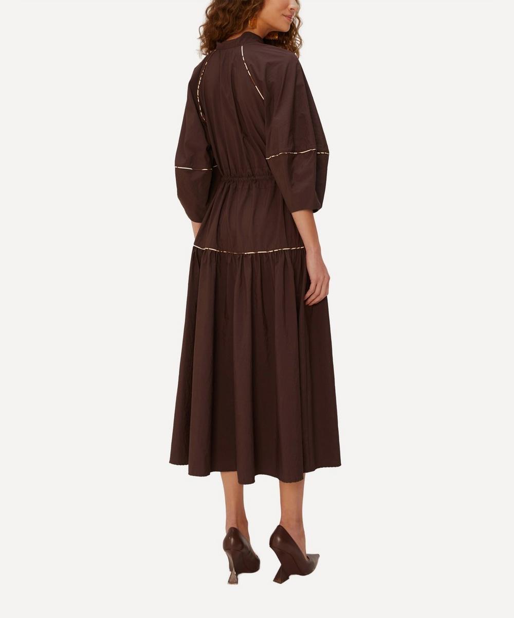 liberty london FARM Rio Brown Chemise Midi Dress