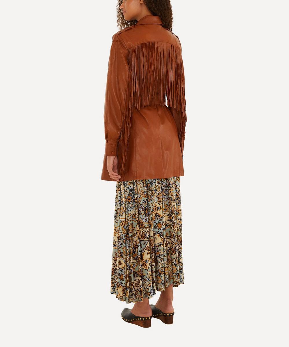 Liberty London FARM Rio Brown Fringes Leather Coat