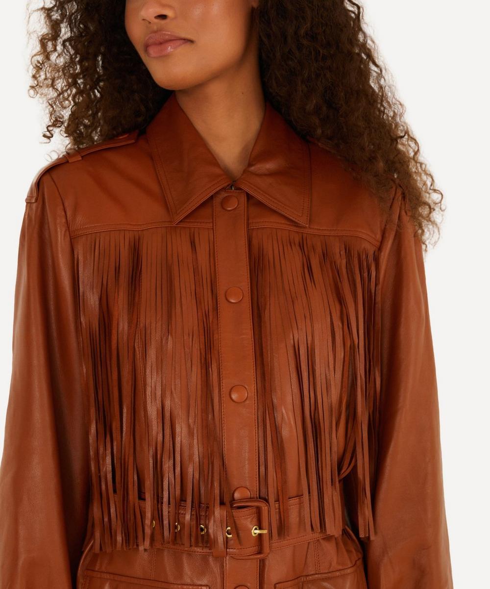 Liberty London FARM Rio Brown Fringes Leather Coat