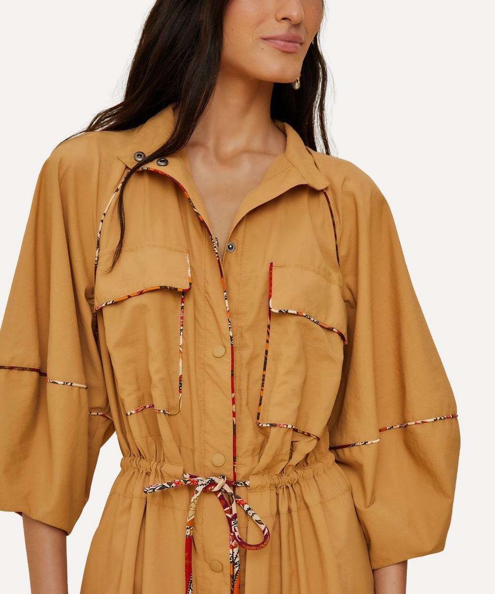 Liberty London FARM Rio Caramel Chemise Midi Dress