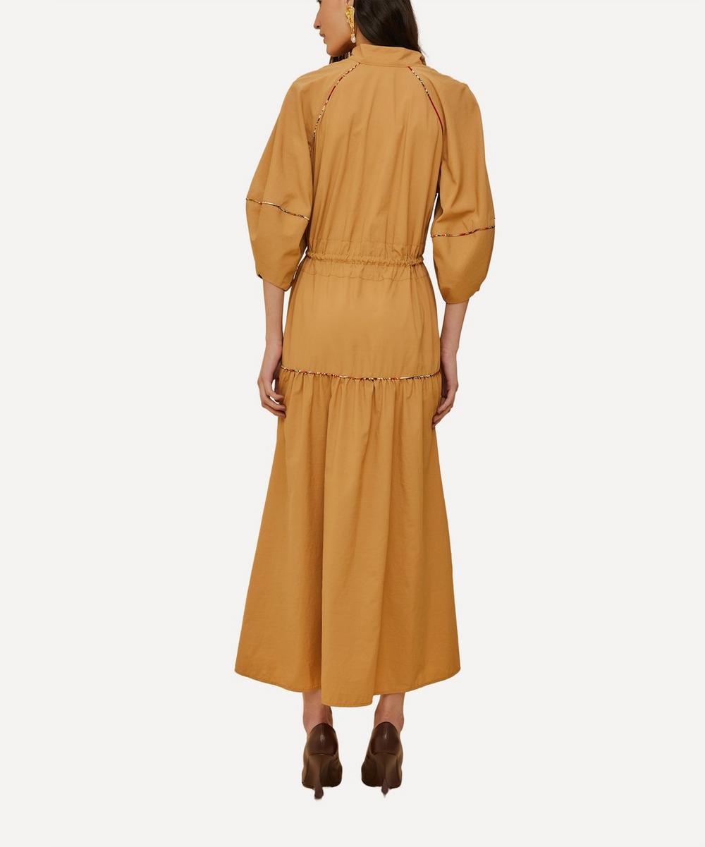 liberty london FARM Rio Caramel Chemise Midi Dress