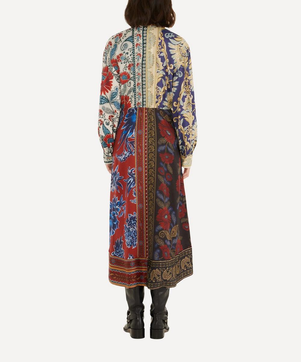 Liberty London FARM Rio Navy Winter Mix Midi Dress