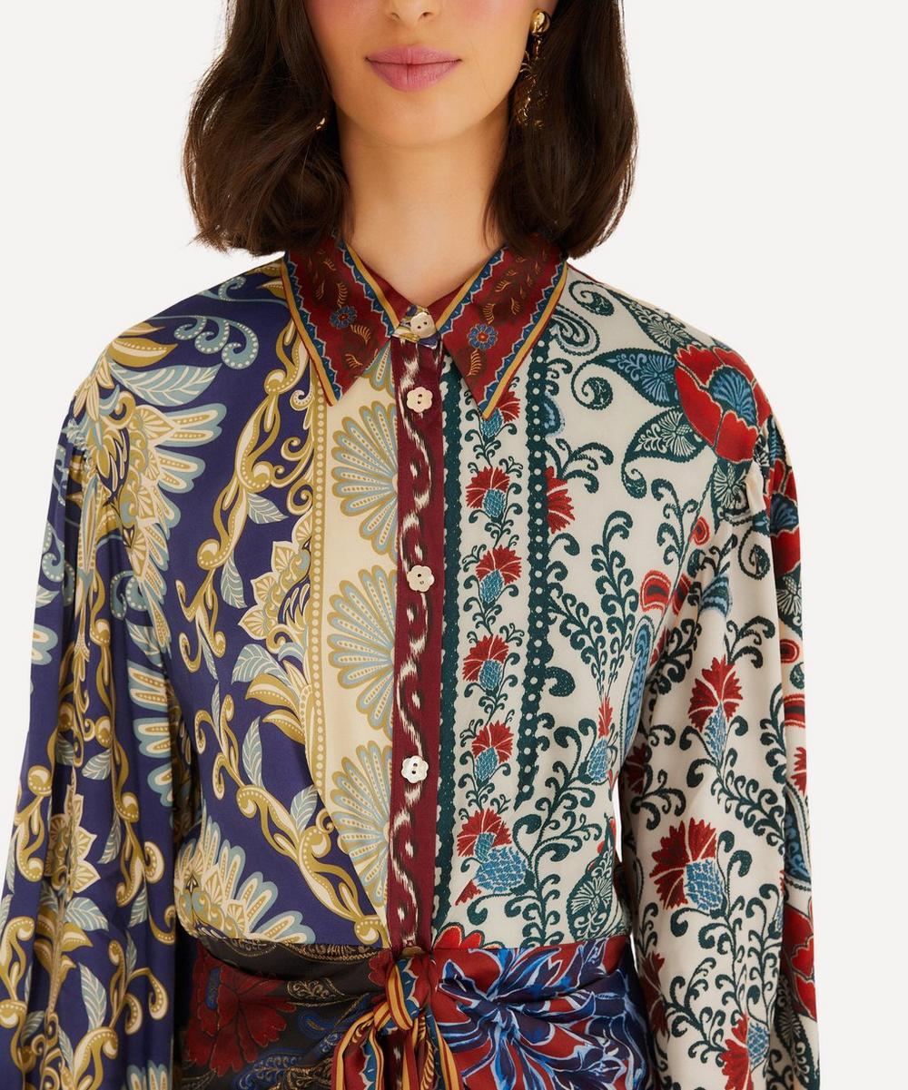 Liberty London FARM Rio Navy Winter Mix Midi Dress