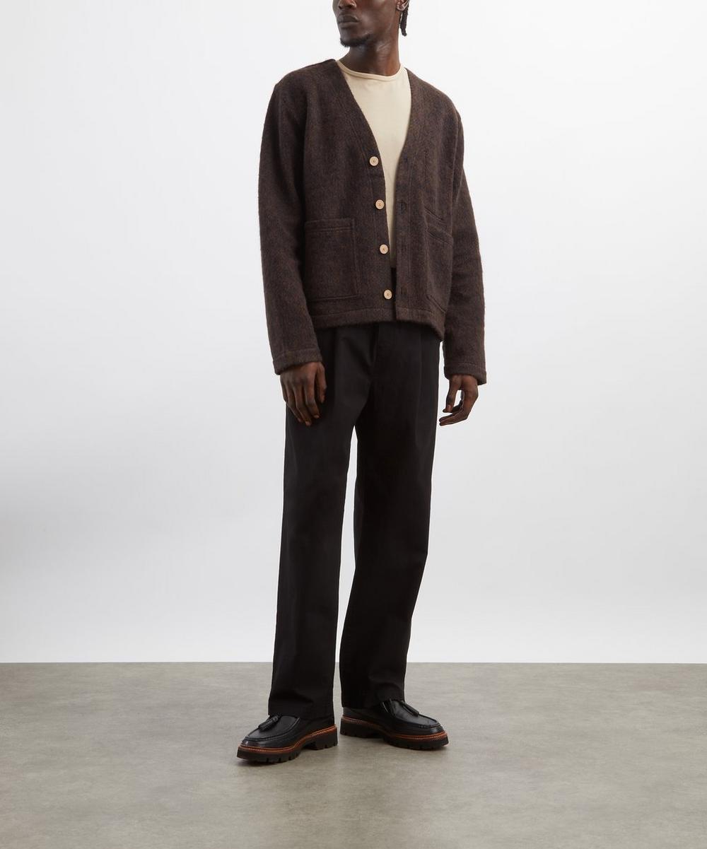 liberty london Folk Brushed Wool Pocket Cardigan