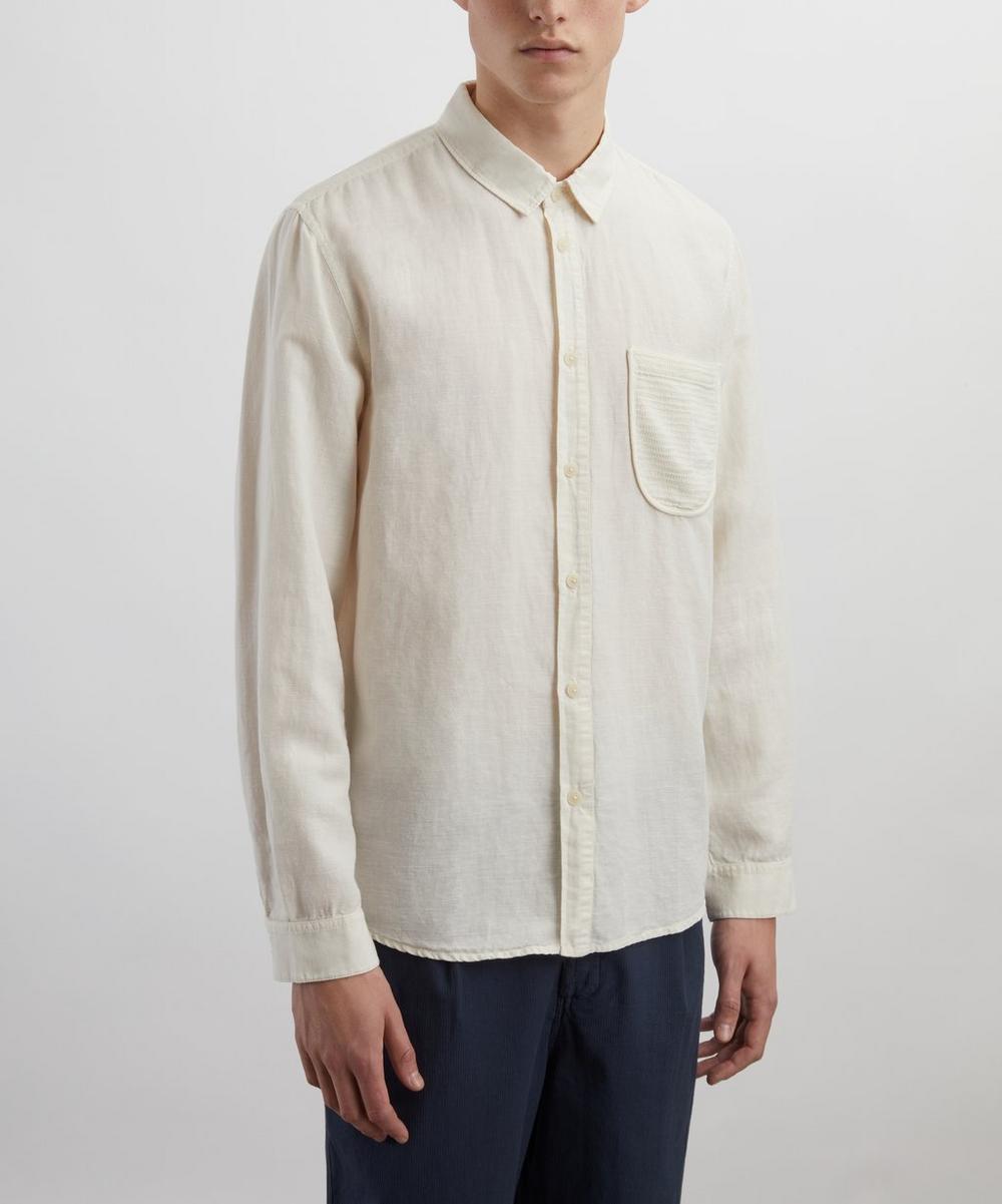 Liberty London Folk Ecru Contrast Pocket Shirt