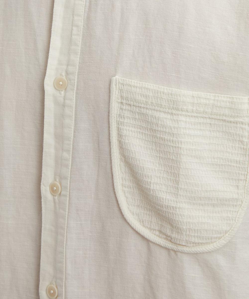 Liberty London Folk Ecru Contrast Pocket Shirt