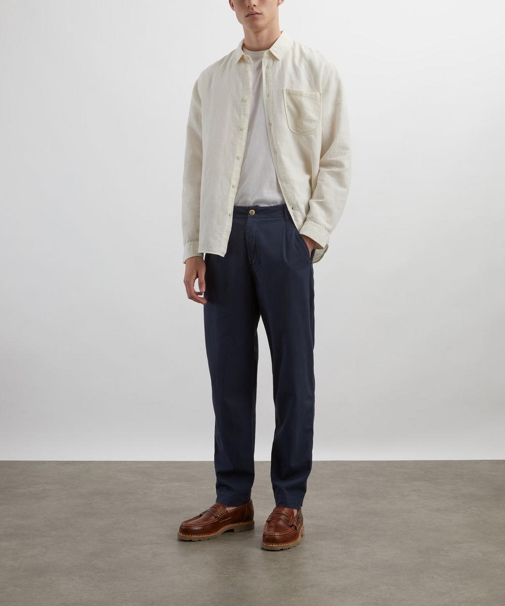 liberty london Folk Ecru Contrast Pocket Shirt