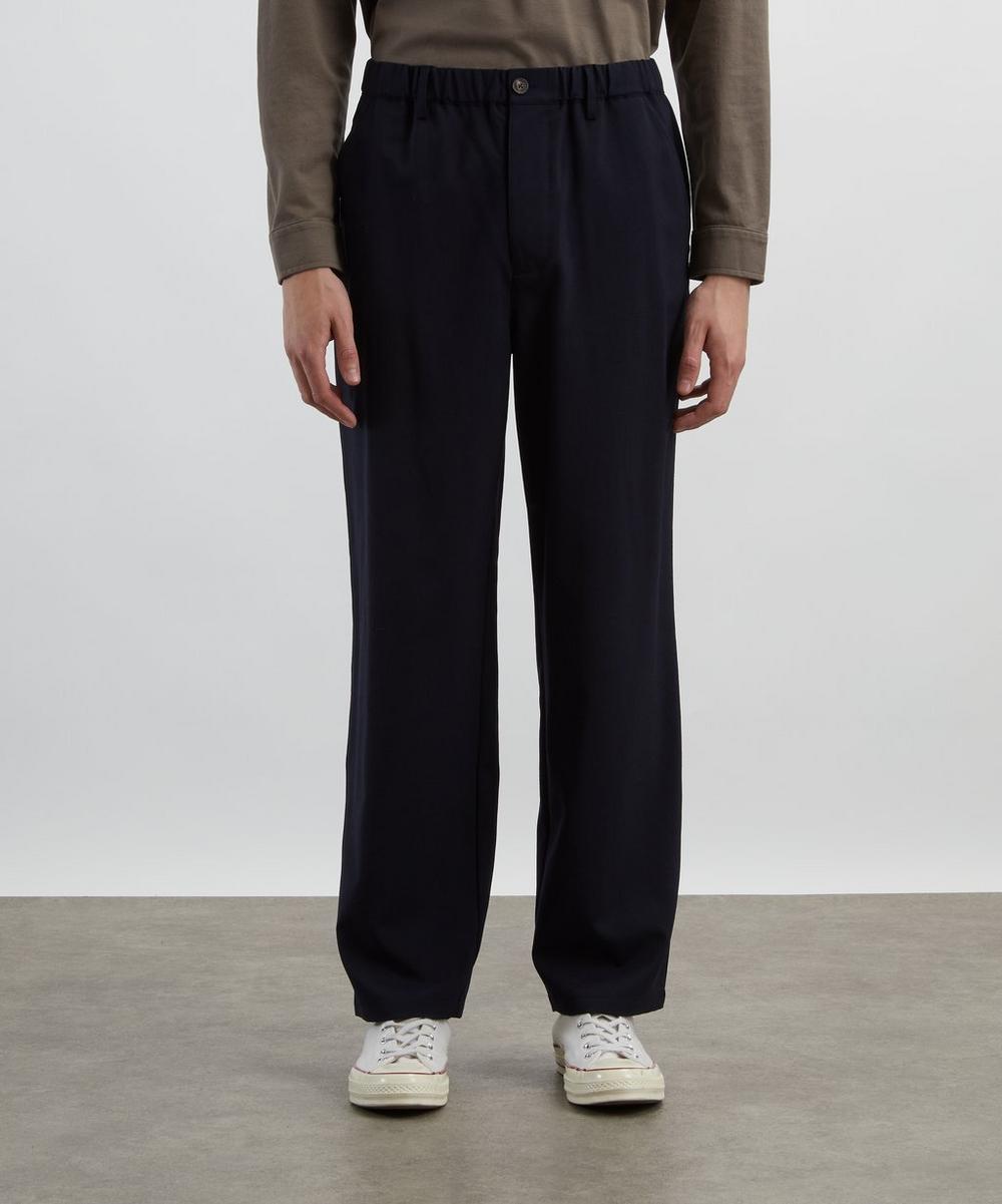 Liberty London Frame Dark Navy Wool Easy Trousers
