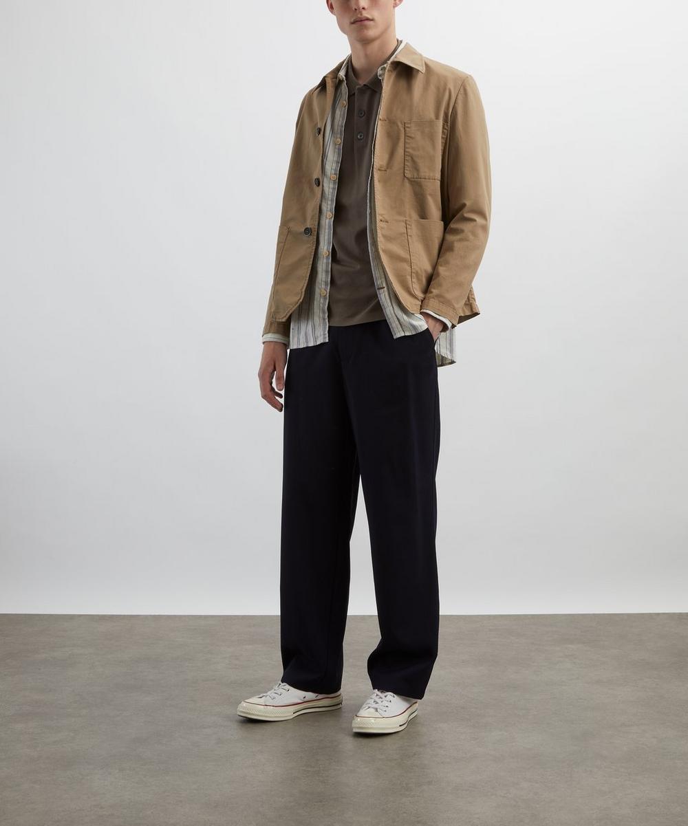 liberty london Frame Dark Navy Wool Easy Trousers