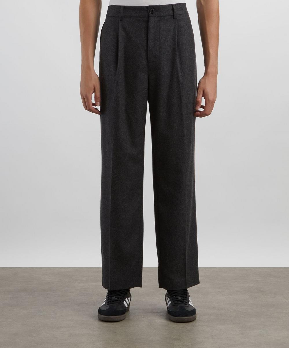 Liberty London Frame Grey Melange Wool Trousers