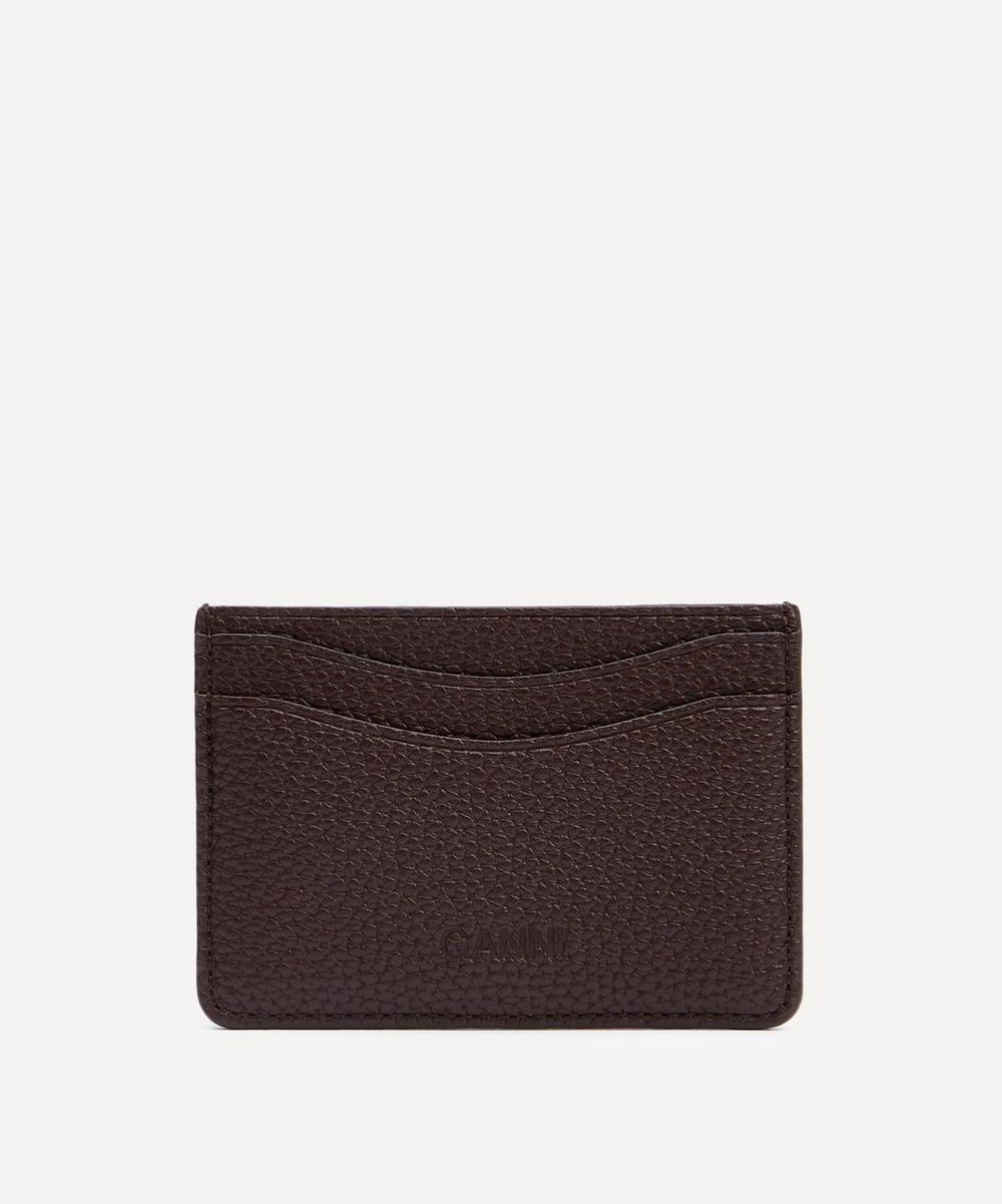 Liberty London Ganni Brown Bou Grained Cardholder