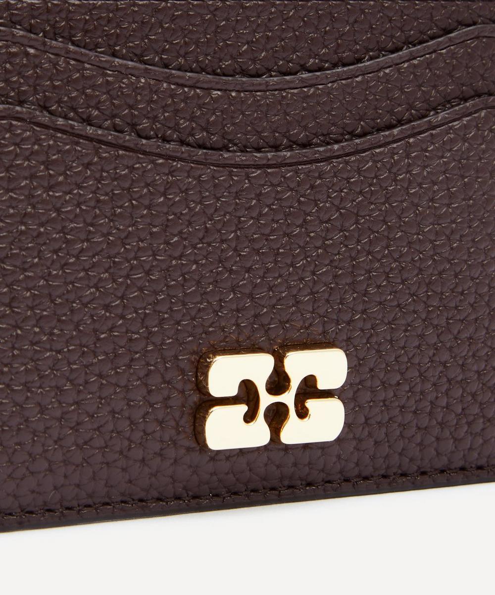 Liberty London Ganni Brown Bou Grained Cardholder