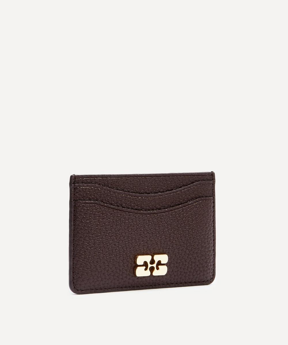 liberty london Ganni Brown Bou Grained Cardholder