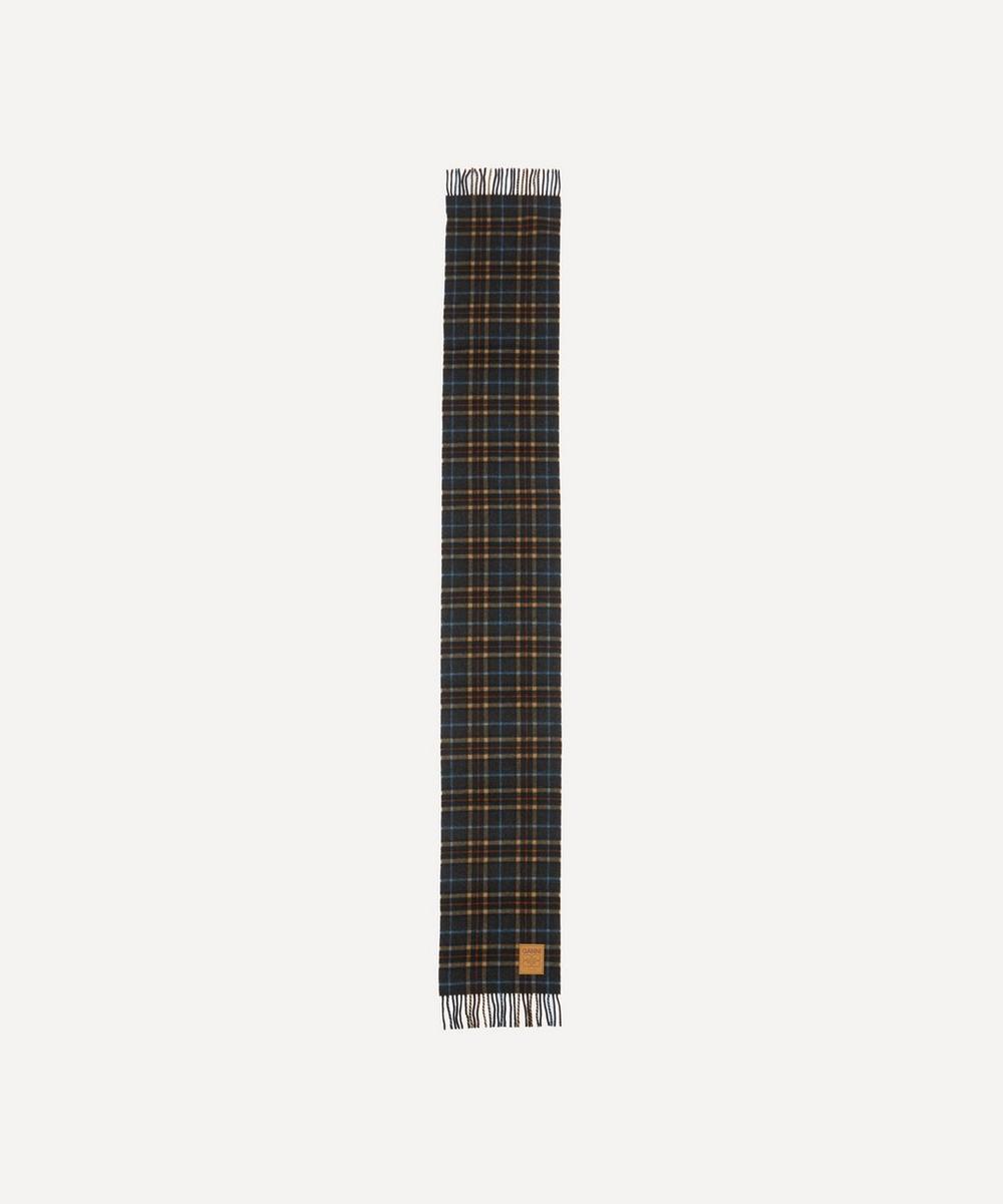 liberty london Ganni Double Face Wool Check Scarf