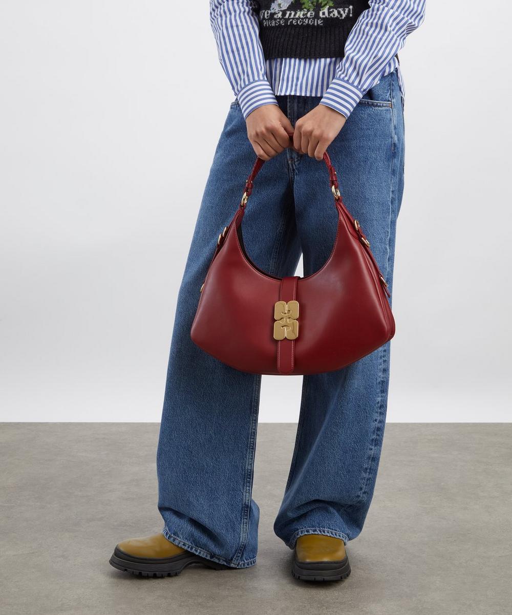 liberty london Ganni Small Red Kat Shoulder Bag