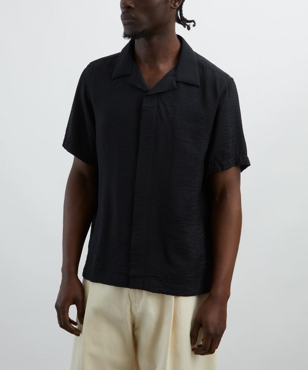 Liberty London Hank Black Open Collar Shirt