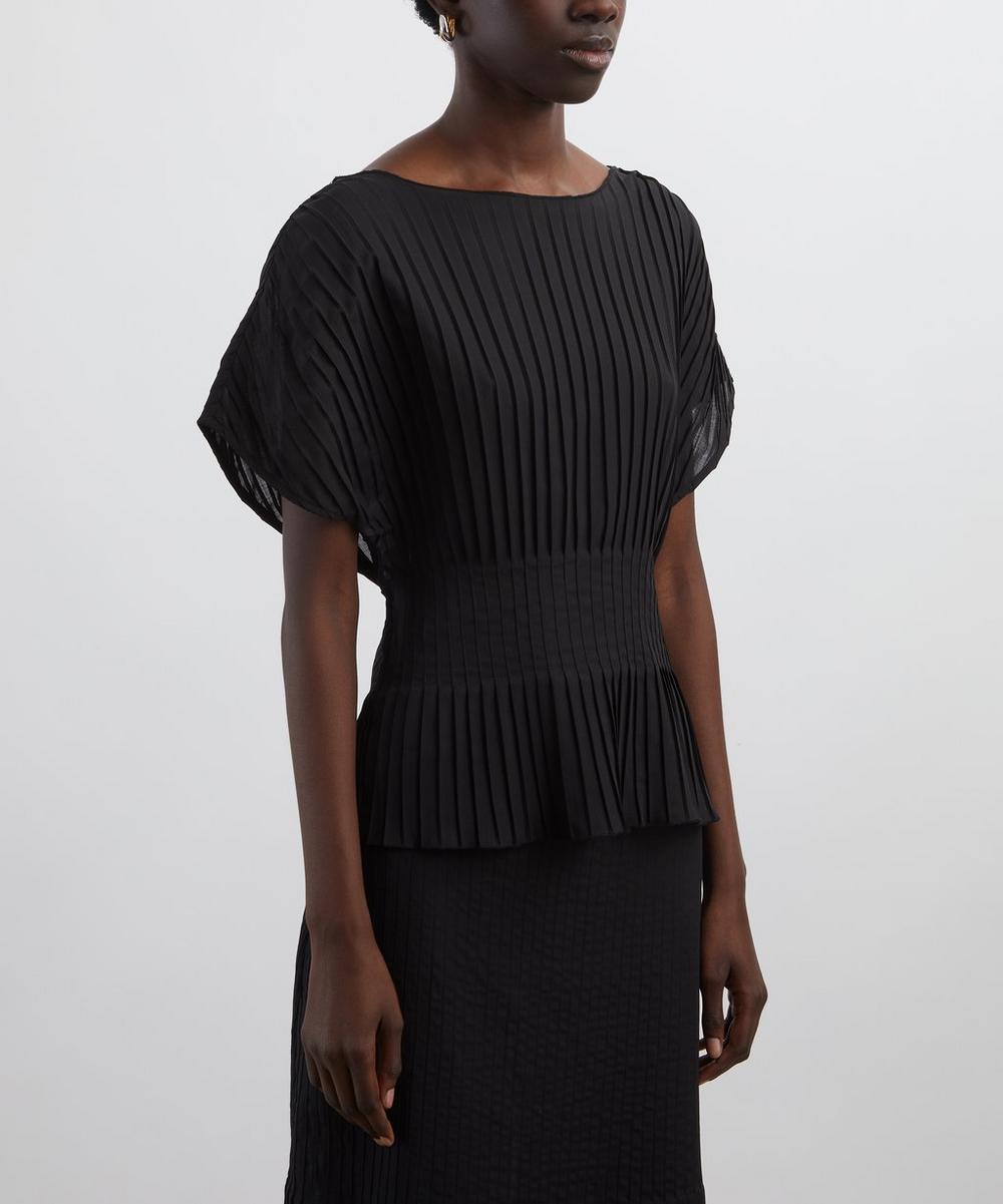 Liberty London Ivy Oak Taye Pleated Plissé Top