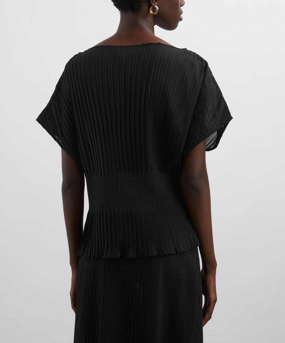 Liberty London Ivy Oak Taye Pleated Plissé Top