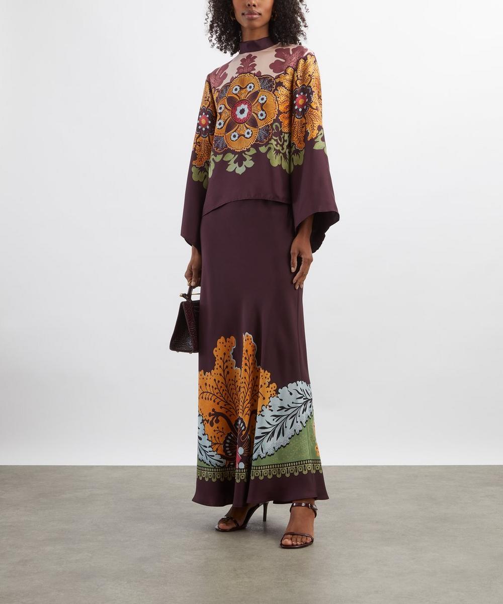 liberty london La DoubleJ Printed Silk Maxi Skirt