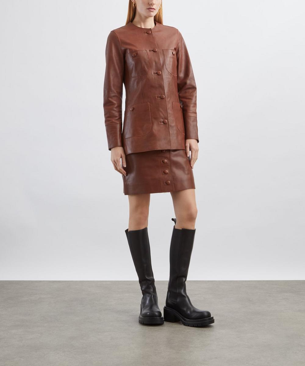 liberty london Liberowe Maha Leather Mini Skirt