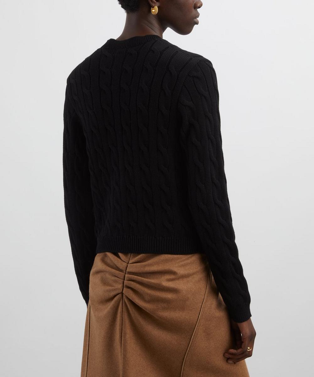 Liberty London Loewe Black Cropped Cotton Cardigan