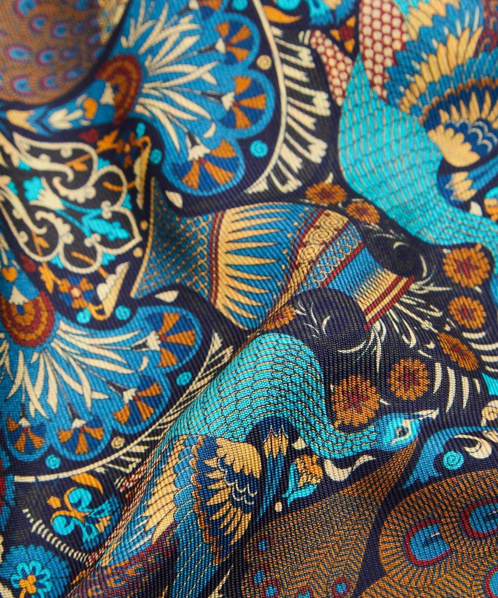 Liberty London Peacock Garden Silk Pocket Square