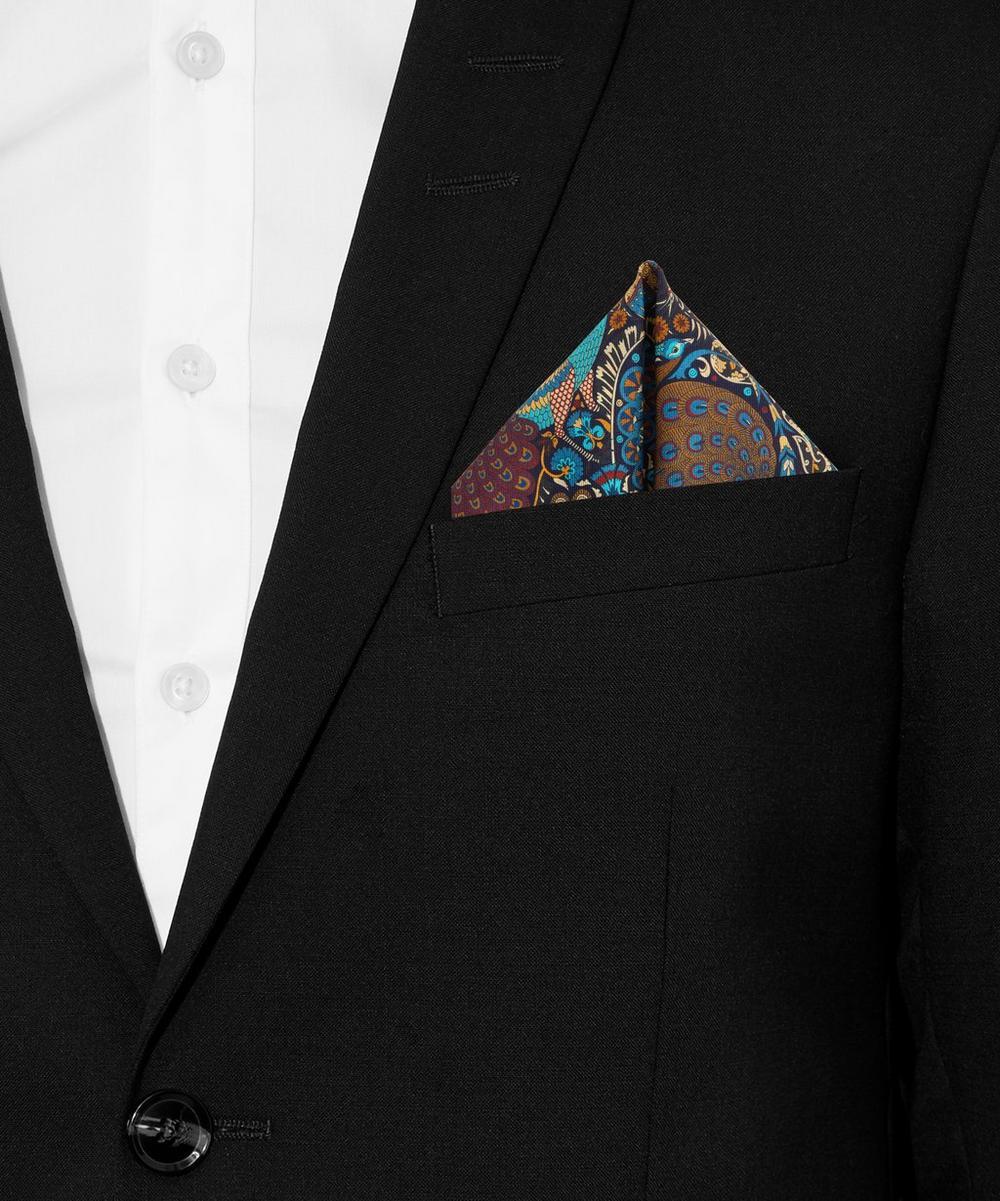 liberty london Peacock Garden Silk Pocket Square