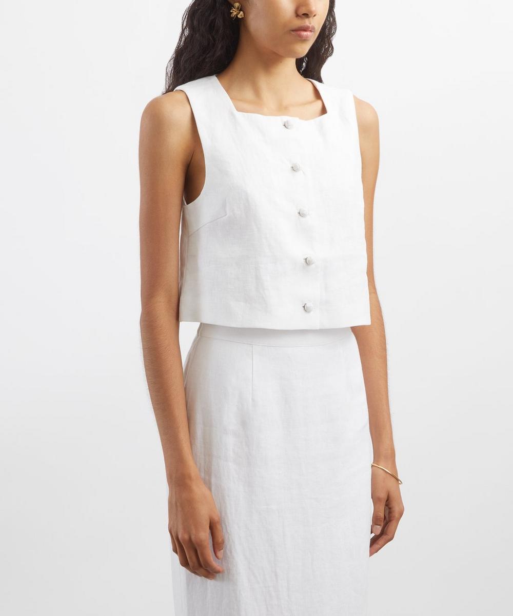 Liberty London Posse Rio Tailored Linen Crop Top
