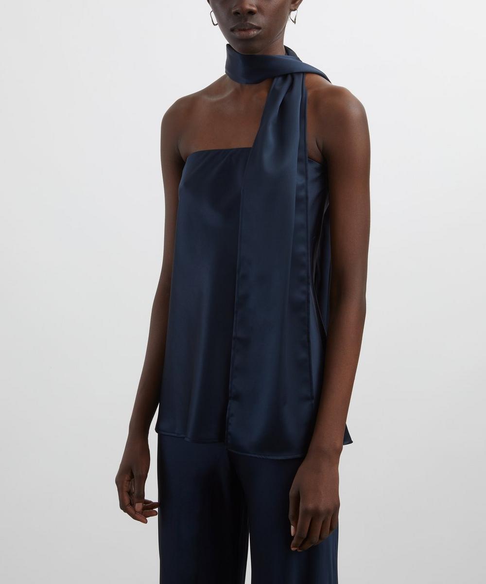 Liberty London Reformation Sienna Navy Satin Top