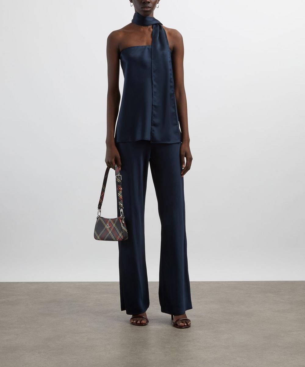 liberty london Reformation Sienna Navy Satin Top