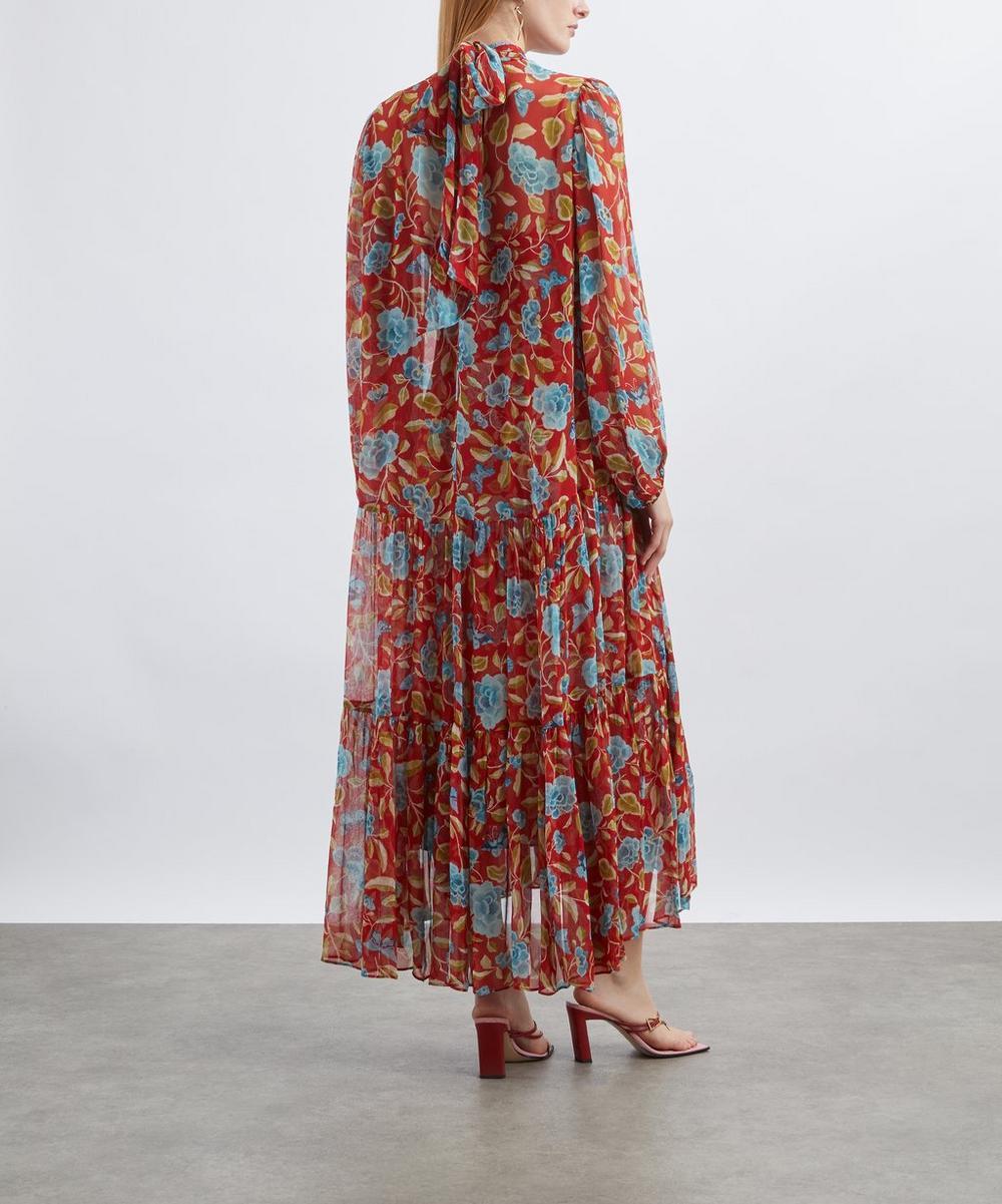 Liberty London RIXO Adalind Crinkled Chiffon Dress